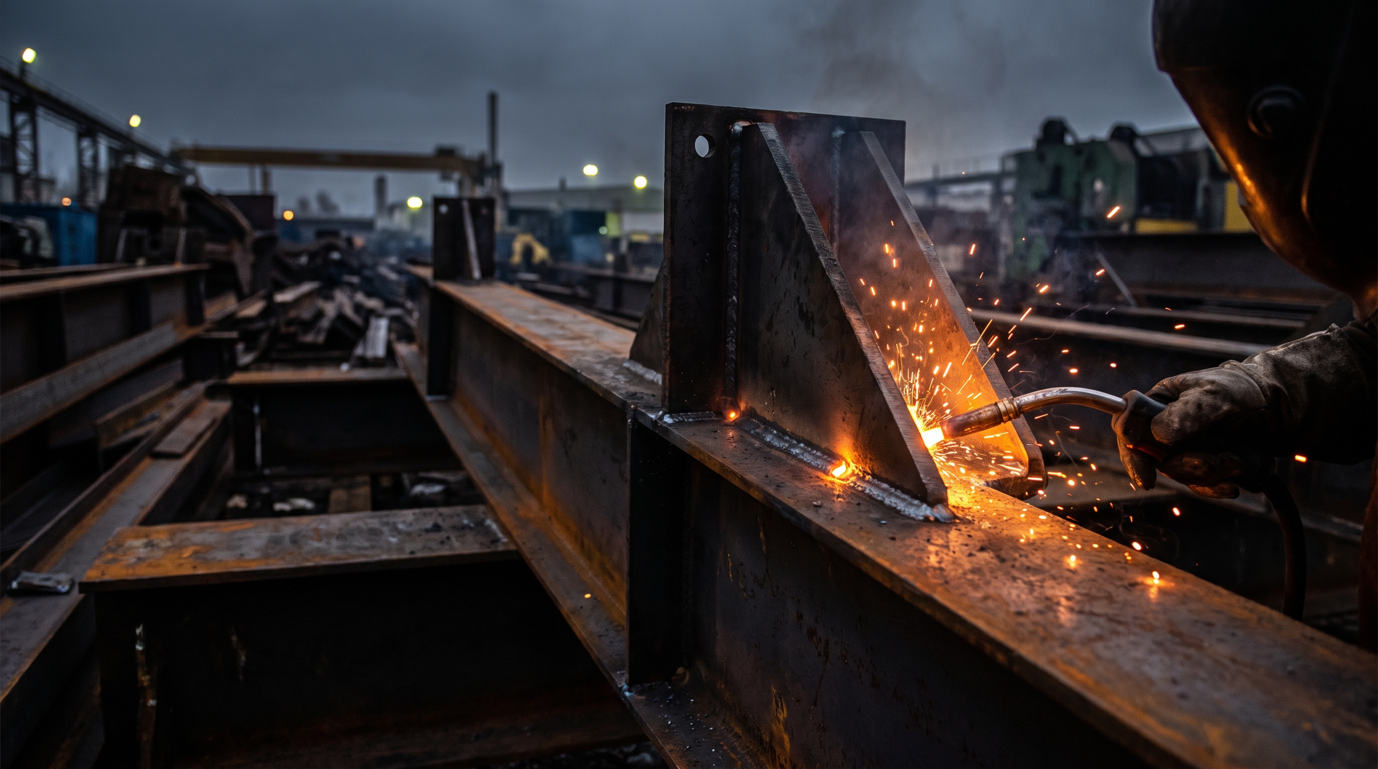 Structural steel beams fabricated and welded for a commercial project in Maricopa County